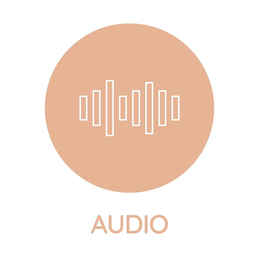 Audio icon. Vector illustration in flat style.