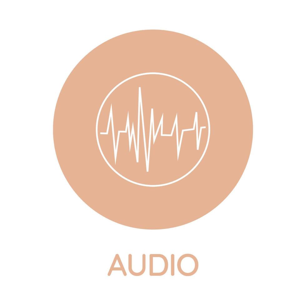 audio icono. vector ilustración en plano estilo.