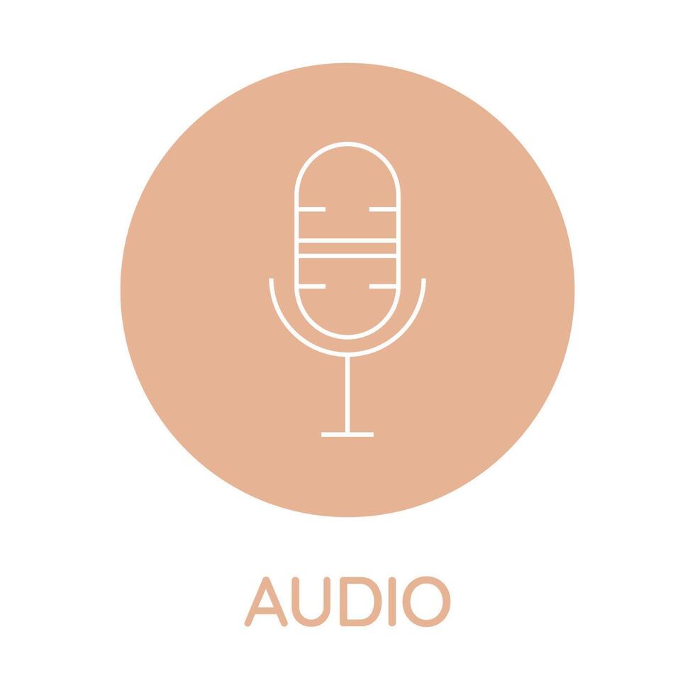 Vector illustration of a microphone icon.