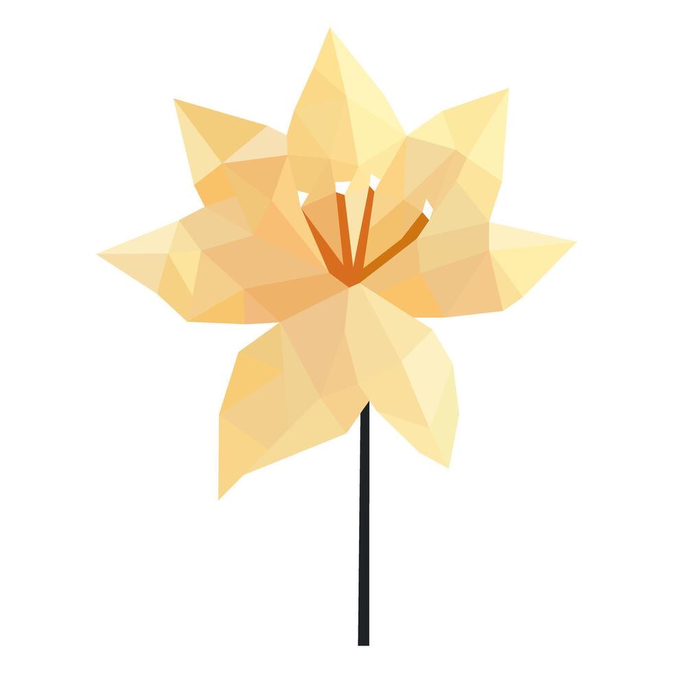 Geometric polygonal flower art. vector