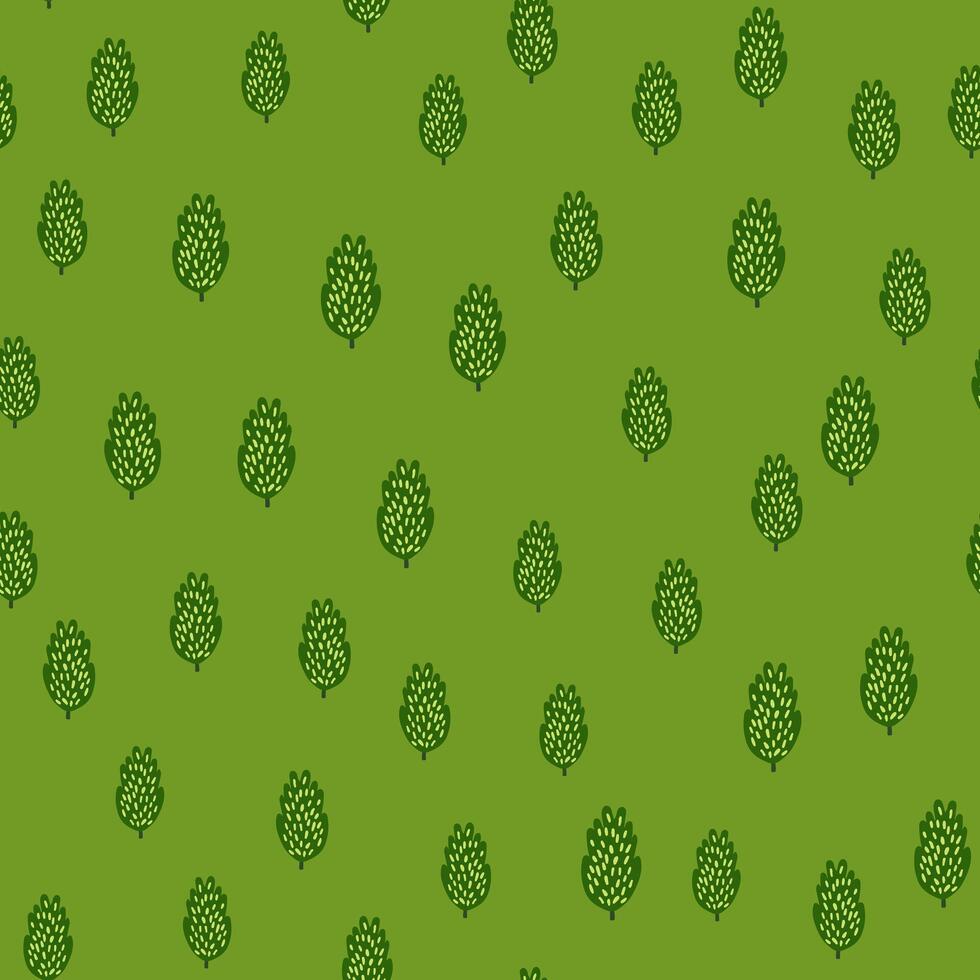 Artistic tree and foliage illustration in a repeating pattern. vector