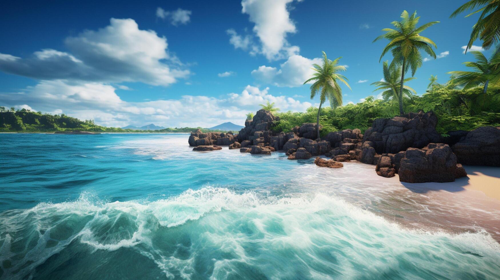 AI generated Ocean Getaway Adventure Background photo