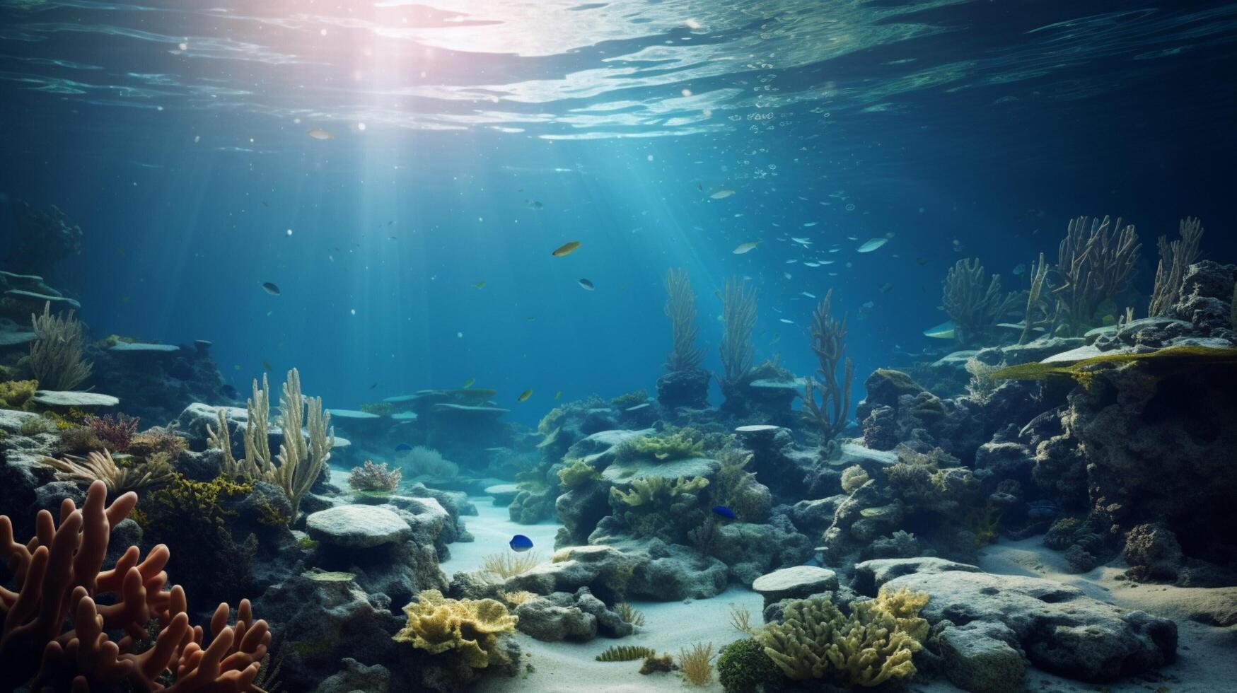 AI generated Ocean Floor Background photo