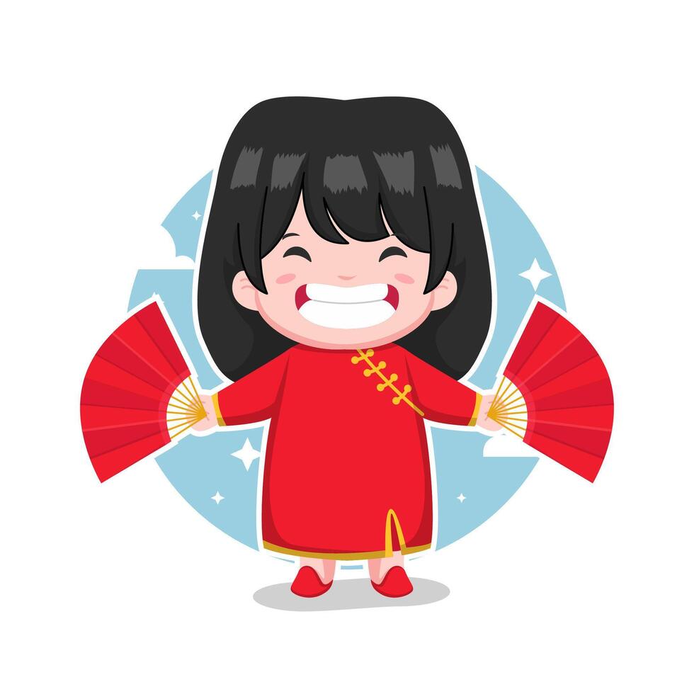 chino nuevo año dibujos animados ilustración vector