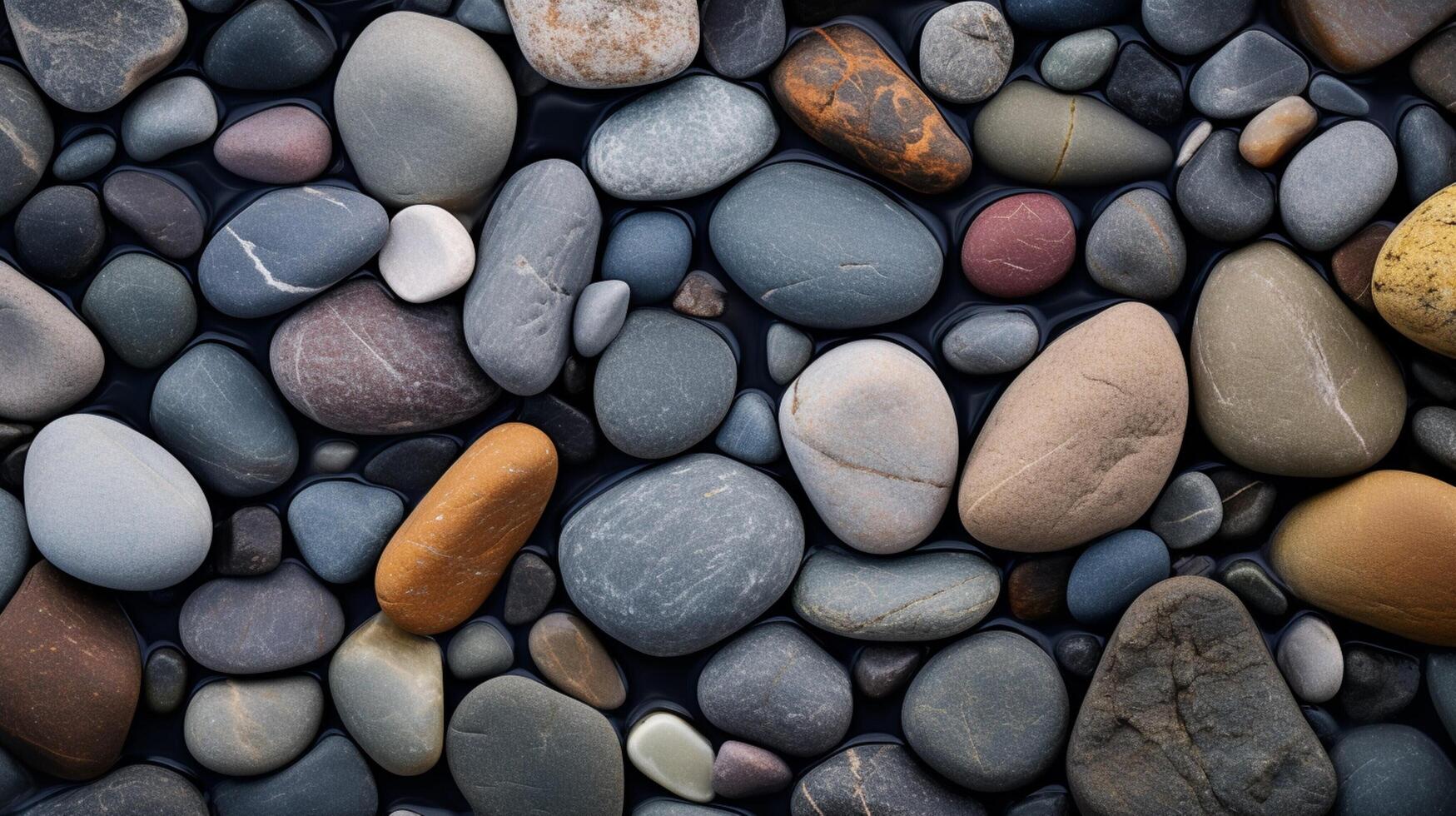 AI generated River Rock Stone Background photo