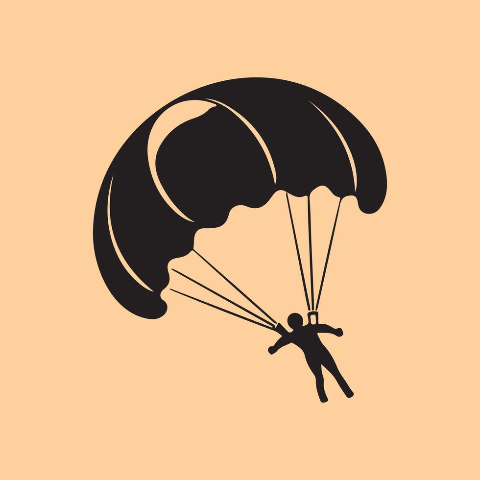 Paraglider silhouette vector