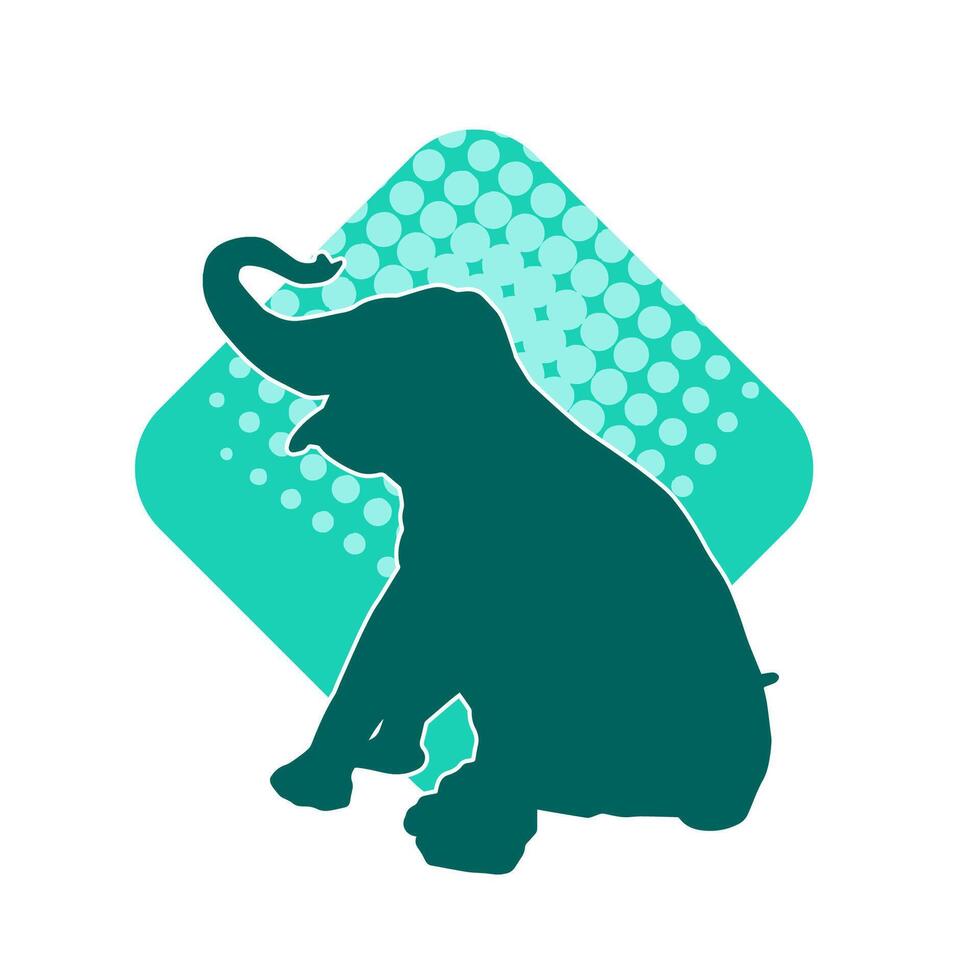 Silhouette of a big elephant animal. Silhouette of a wild elephant animal. vector