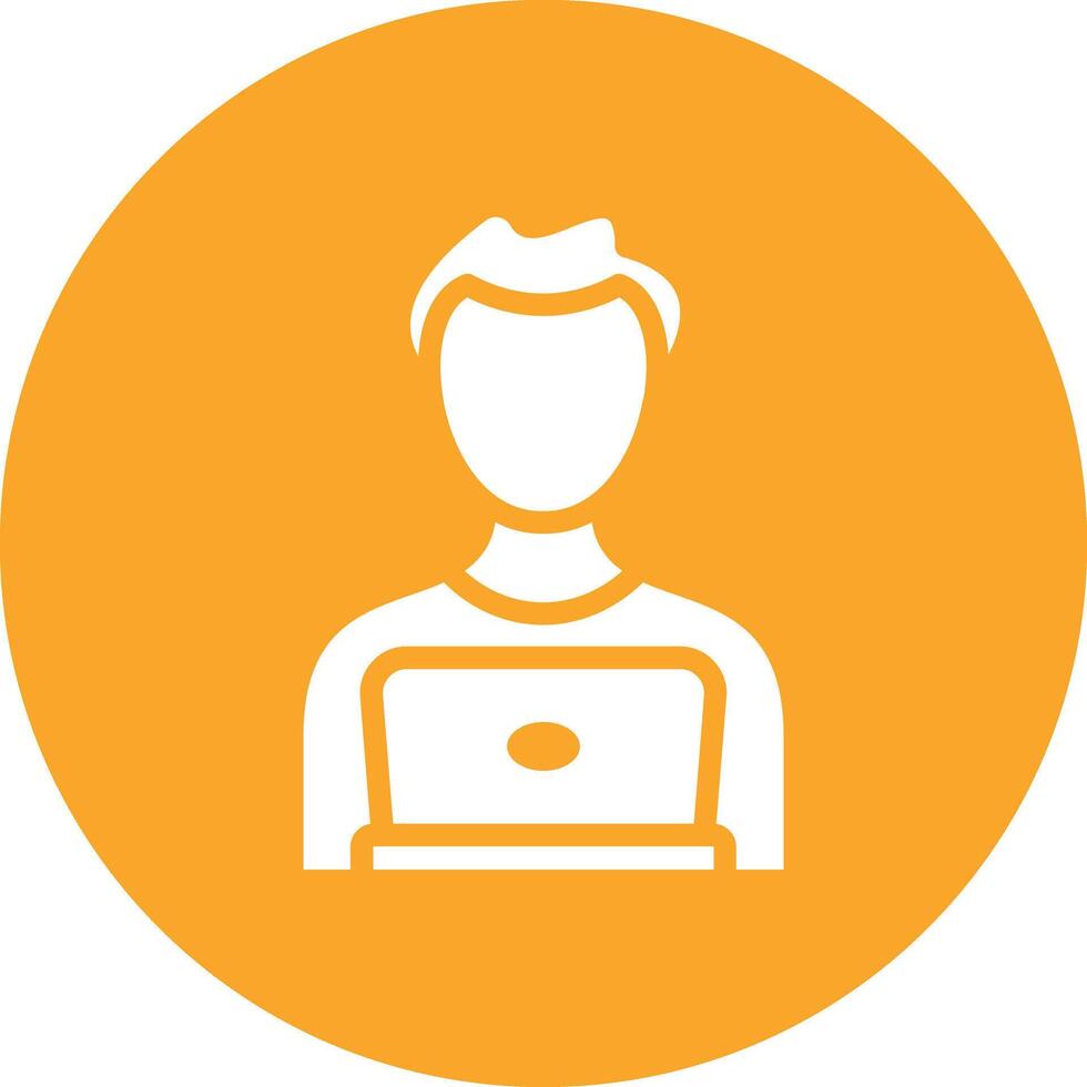 Student using Laptop Vector Icon