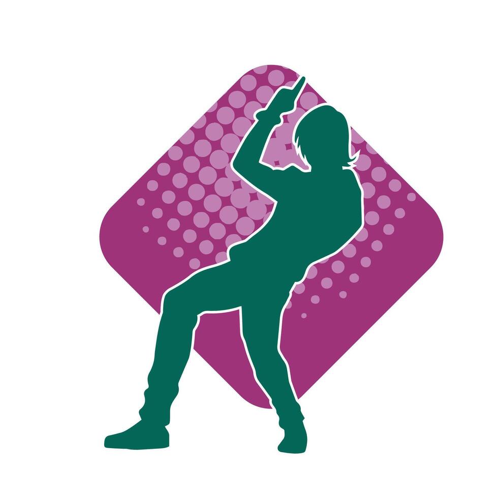 Silhouette of a man in dancing pose. Silhouette of a male dancer in performing pose. vector