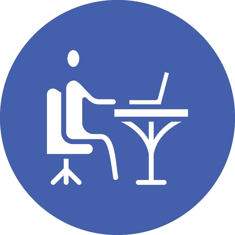 Working on Computer Vector Icon