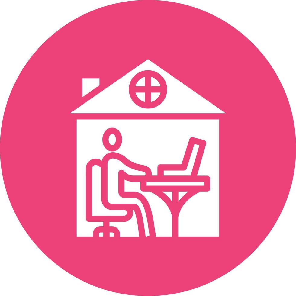 Working at Home Vector Icon