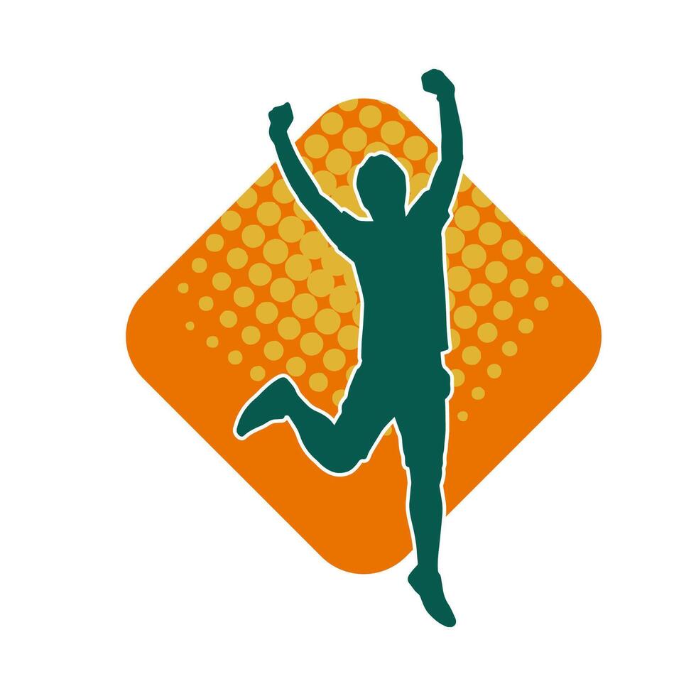 Silhouette of a slim man dancing pose. Silhouette of a male dancer in action pose. vector