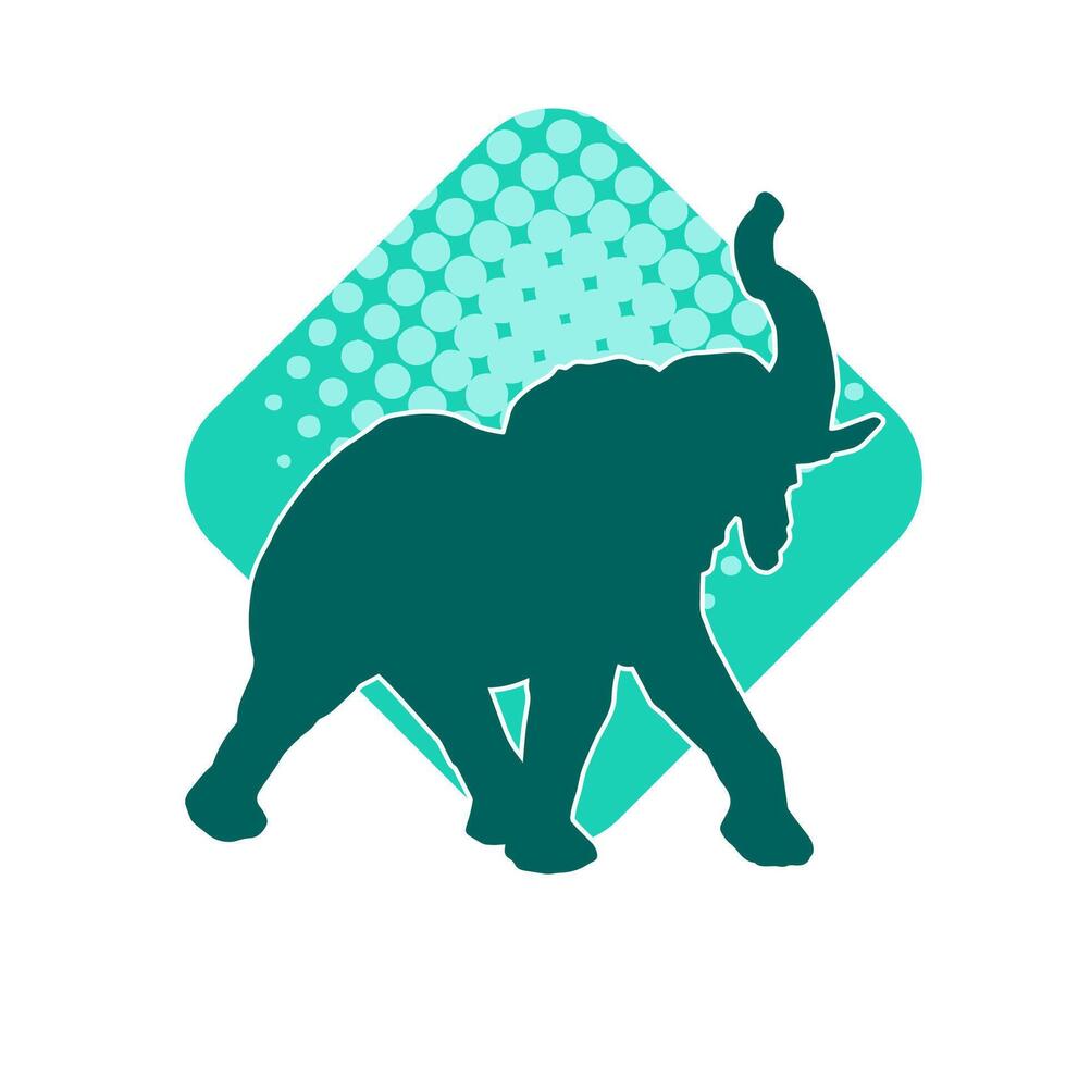 Silhouette of a big elephant animal. Silhouette of a wild elephant animal. vector