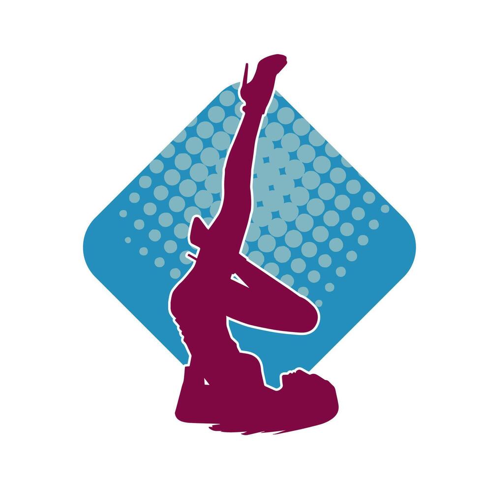 Silhouette of a sexy female doing seductive dance vector