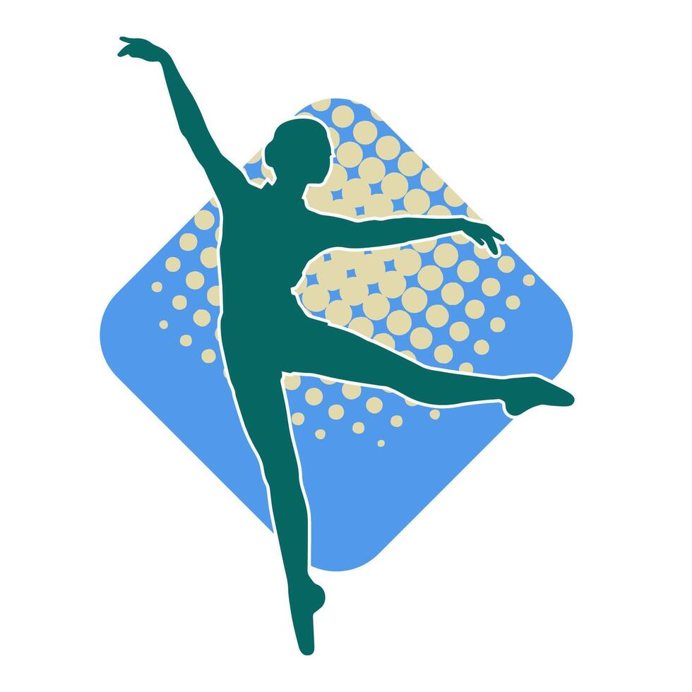 silueta de un hembra ballet bailarín en acción pose. silueta de un bailarina niña bailando pose. vector