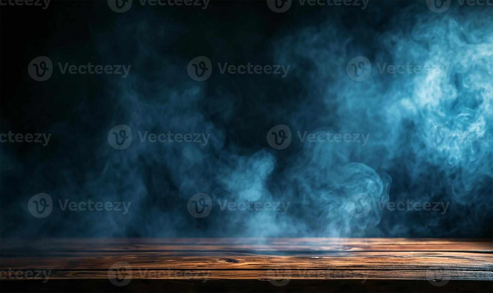 AI generated Abstract Halloween Ambience Over Wooden Table photo