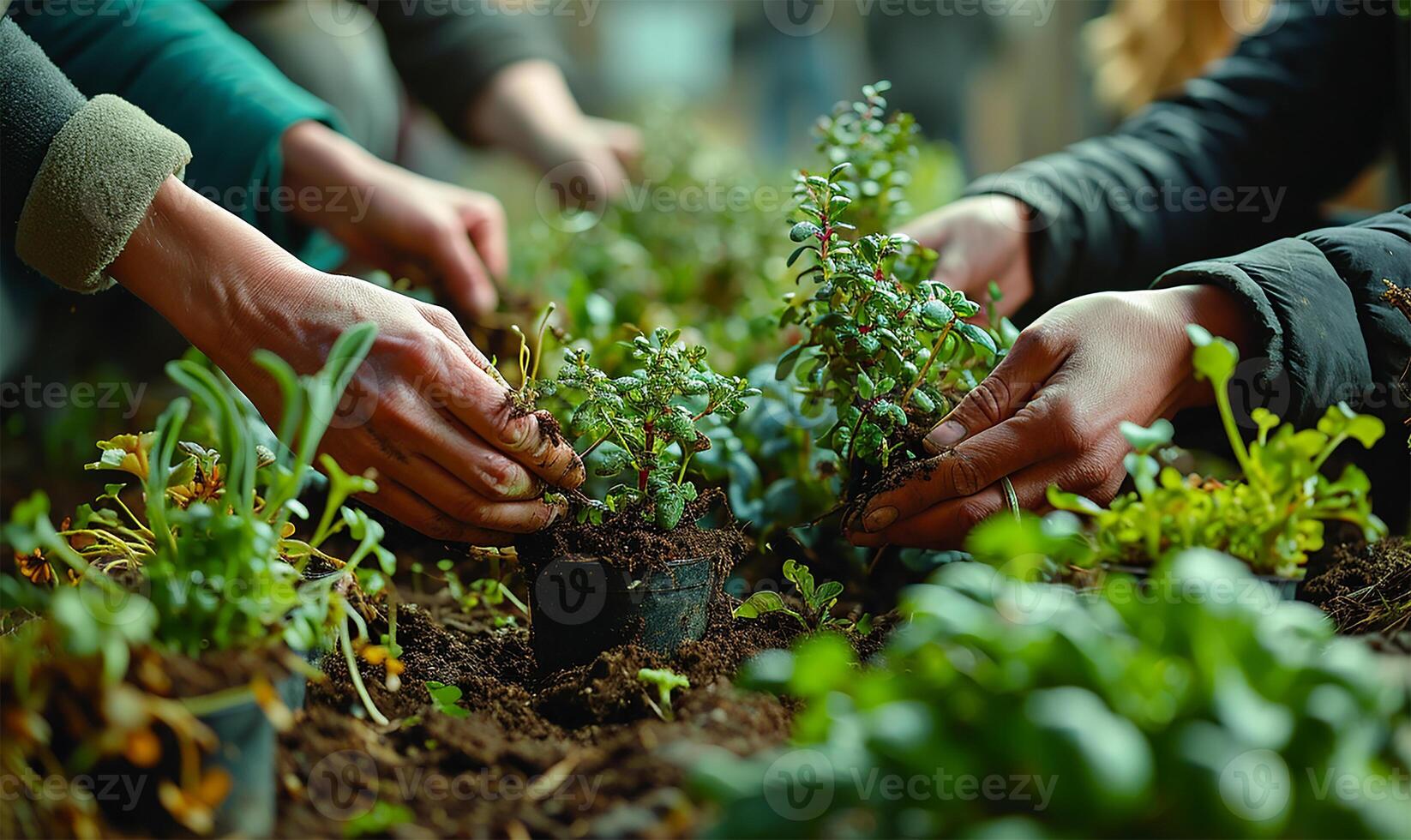 AI generated Diversity in Eco-Friendly Planting photo