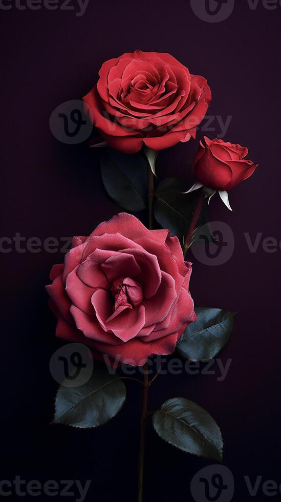 AI generated two roses are shown in front of each other photo