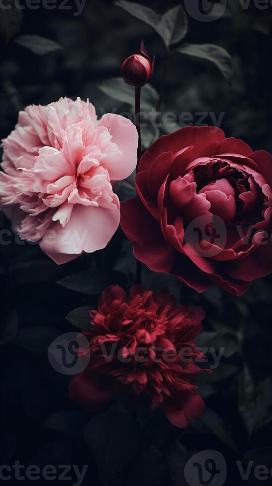 AI generated two roses are shown in front of each other photo