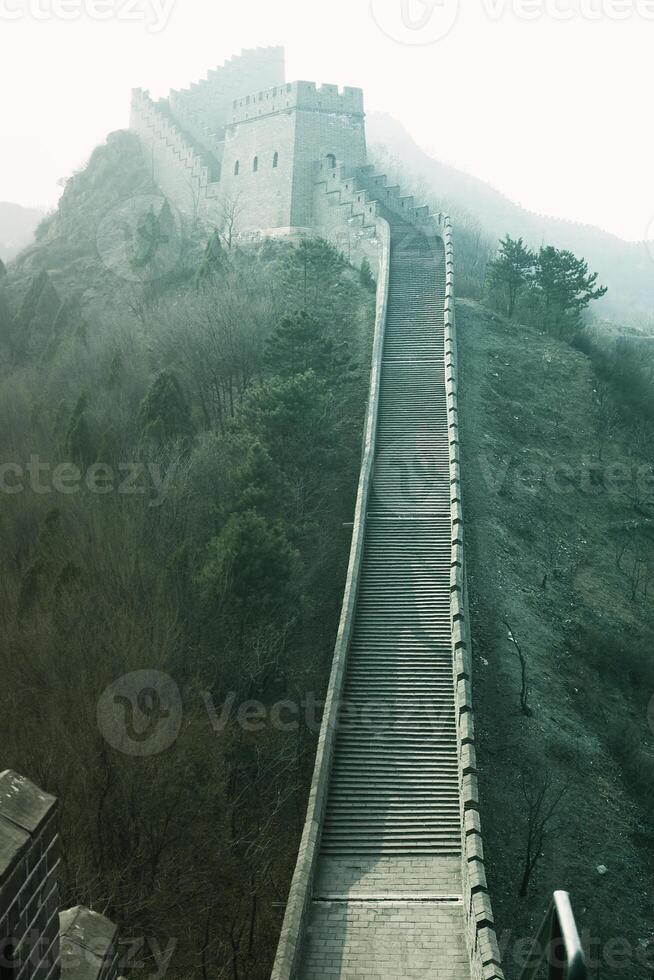 The Great Wall of China in Serene Landscape photo