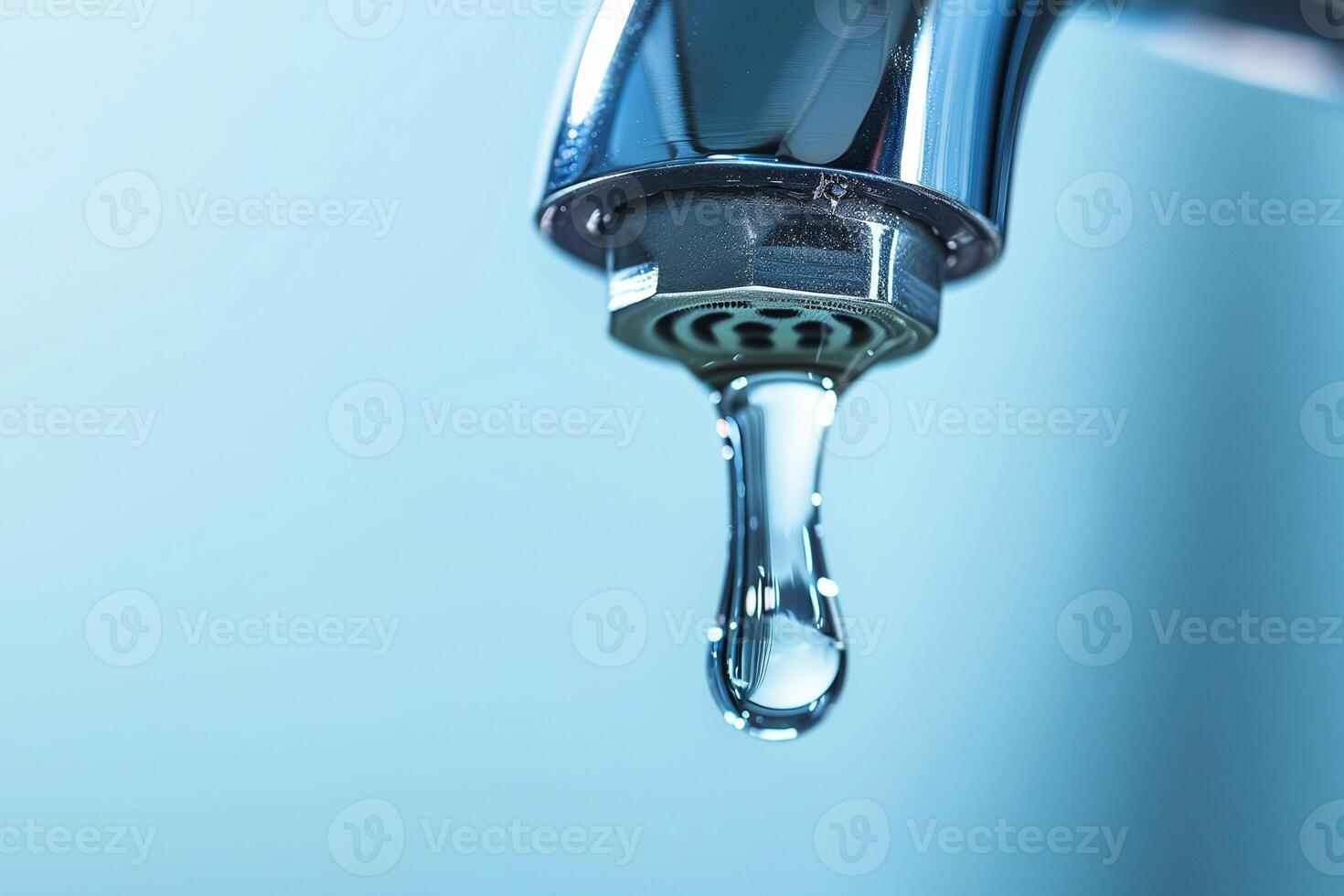 ai generado grifo con soltar de agua, cerca arriba de agua soltar foto