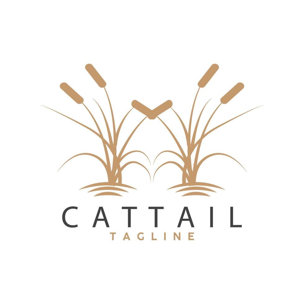 Cattail Logo Design Vector Simple Illustration Symbol Template