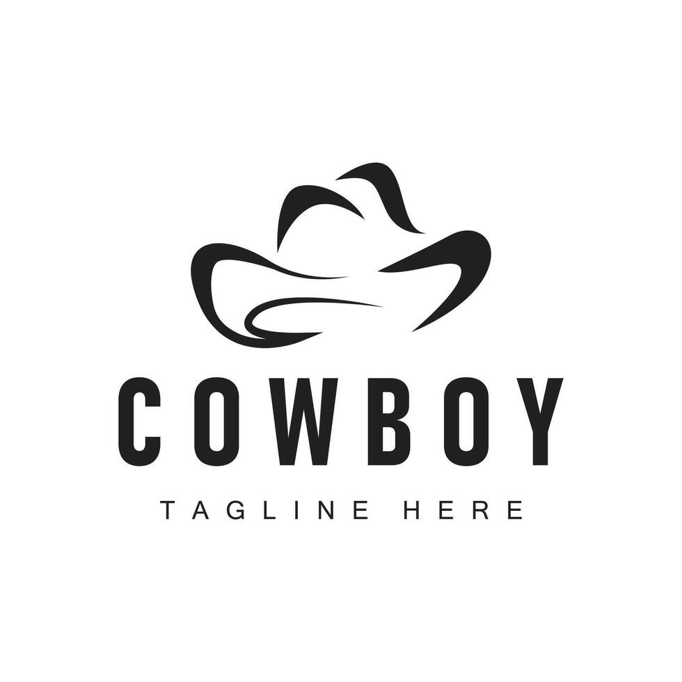 Cowboy hat logo vector hat illustration line texas rodeo cowboy template design