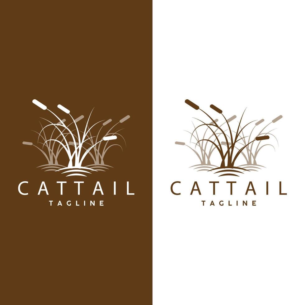 Cattail Logo Design Vector Simple Illustration Symbol Template