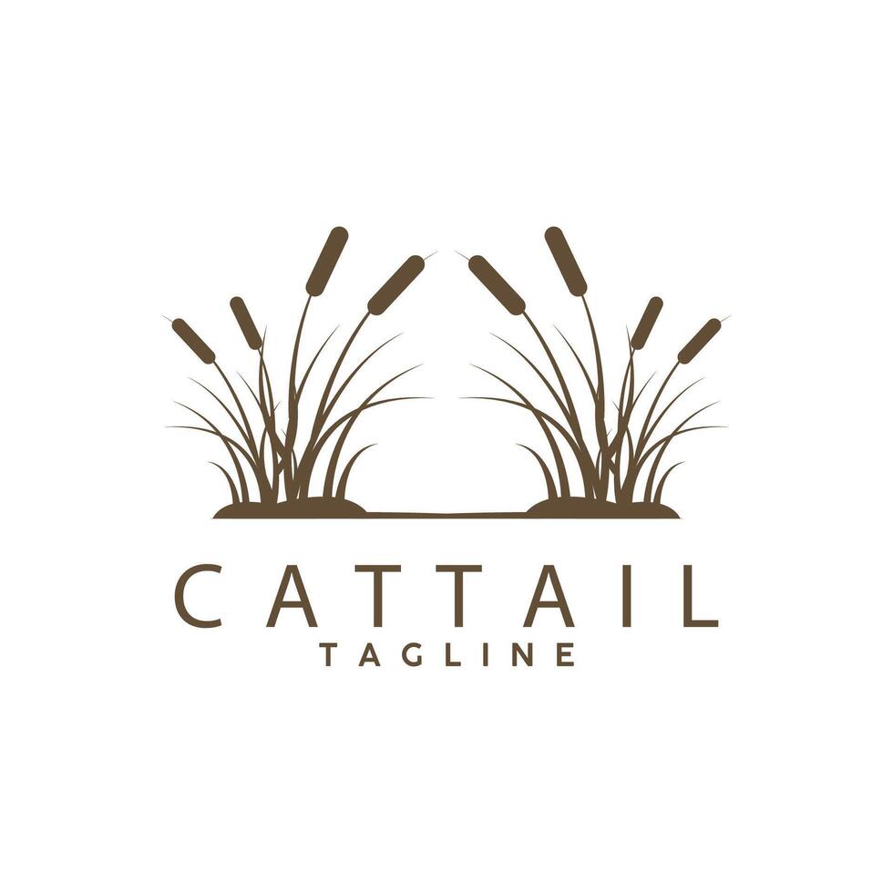 Cattail Logo Design Vector Simple Illustration Symbol Template