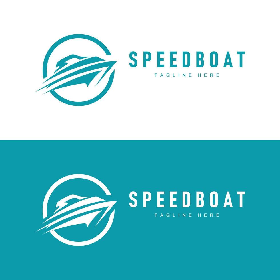 Speed boat logo design, illustration of a sports boat template, simple modern fast boat brand vector