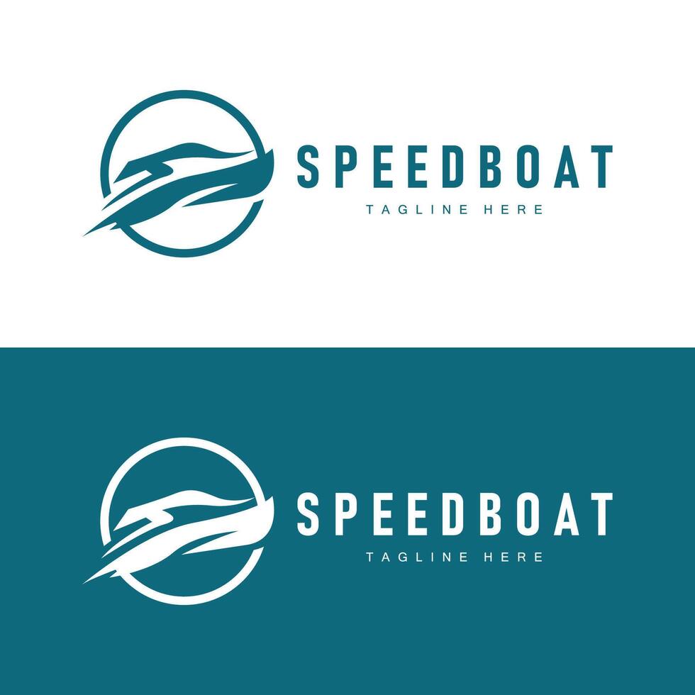 Speed boat logo design, illustration of a sports boat template, simple modern fast boat brand vector