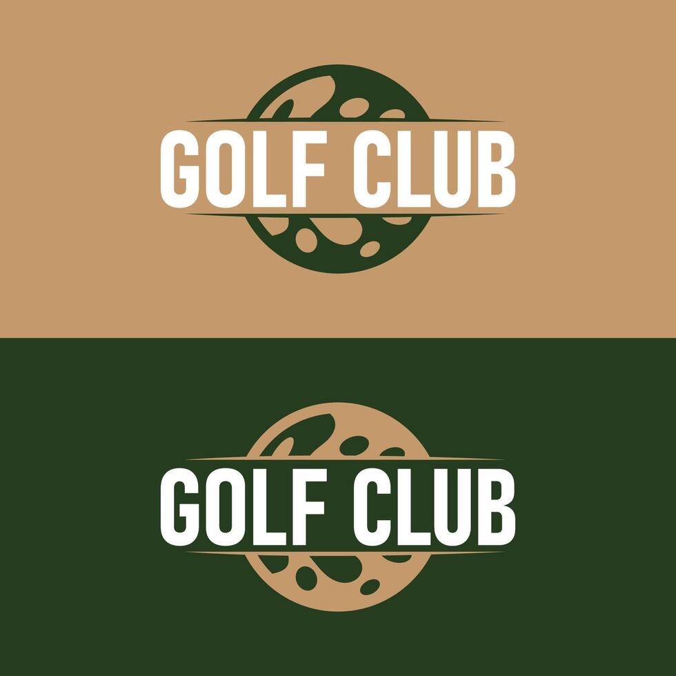 Golf club logo design and outdoor sport vector golf stick and ball template illustration