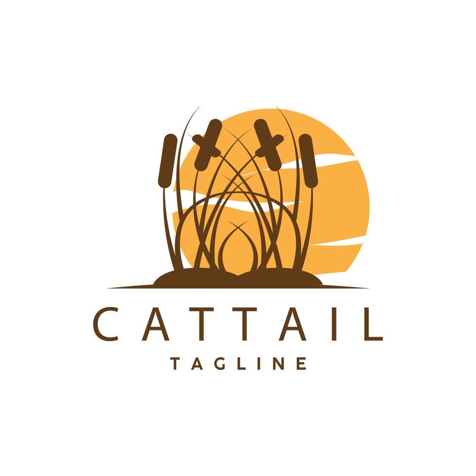 Cattail Logo Design Vector Simple Illustration Symbol Template