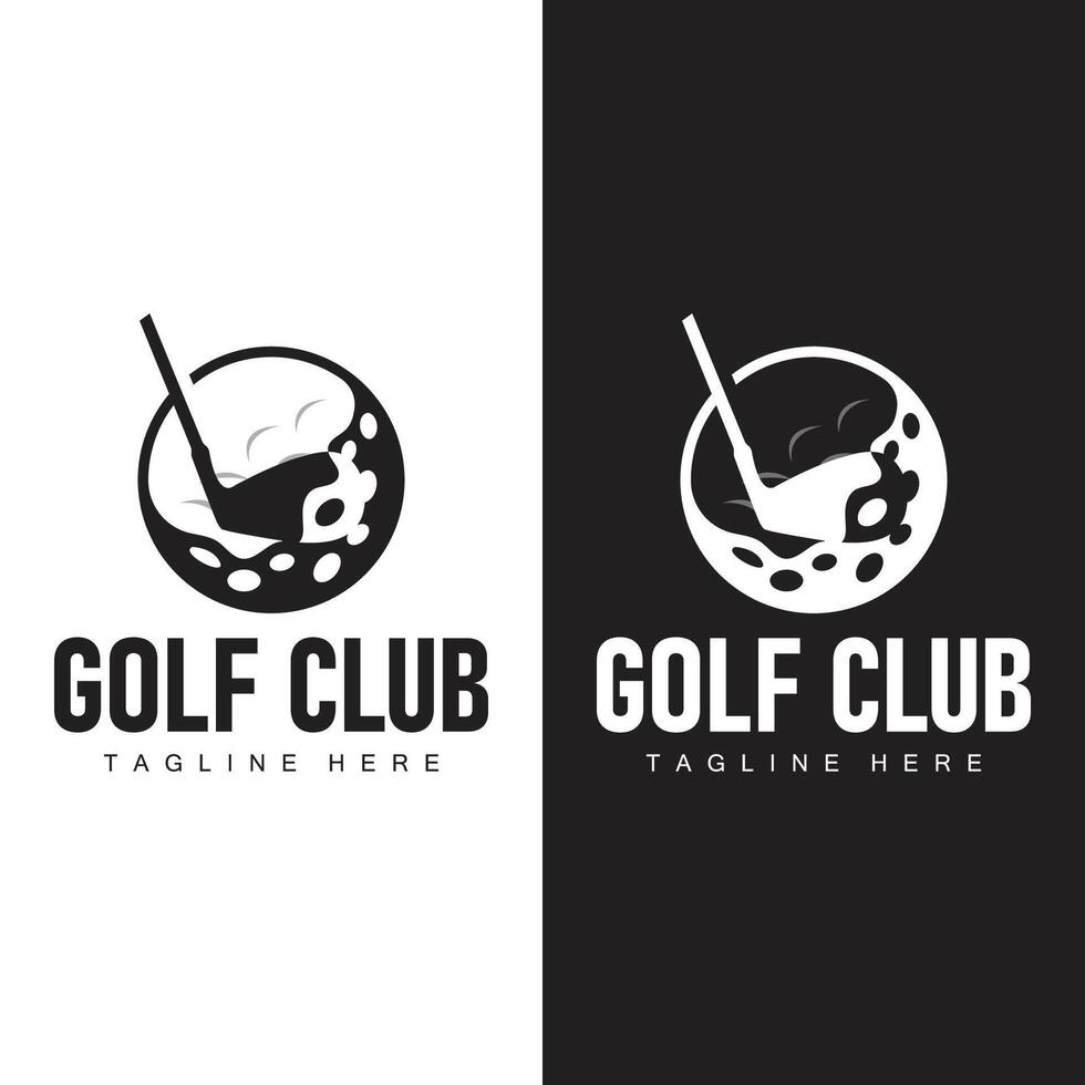 golf club logo diseño y al aire libre deporte vector golf palo y pelota modelo ilustración