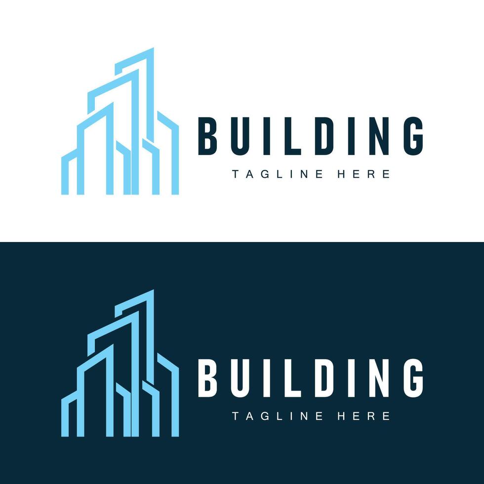 Modern City Building Logo Design, Luxurious and Simple Urban Architecture vector