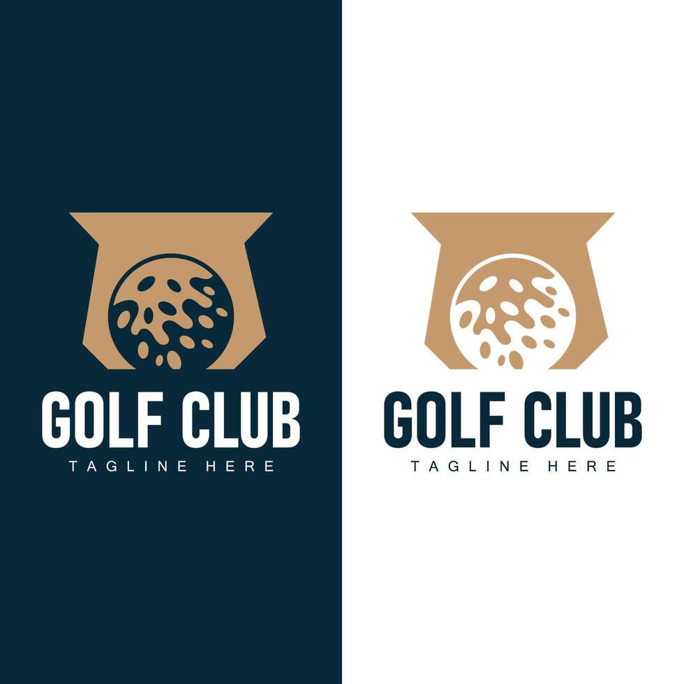 golf club logo diseño y al aire libre deporte vector golf palo y pelota modelo ilustración