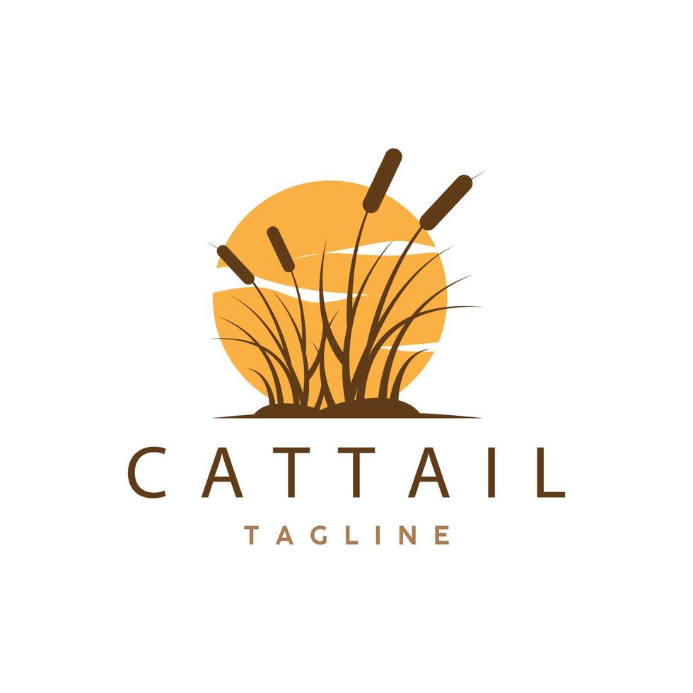 Cattail Logo Design Vector Simple Illustration Symbol Template