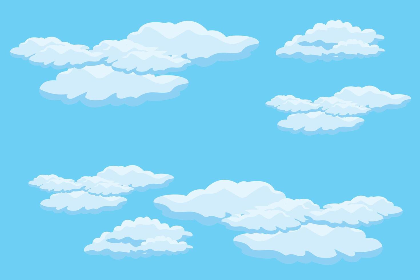 Cloud sky scene background vector simple cloud illustration template design