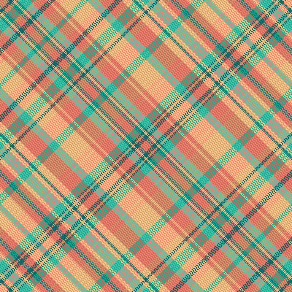Tartan plaid pattern with texture and summer color. vector