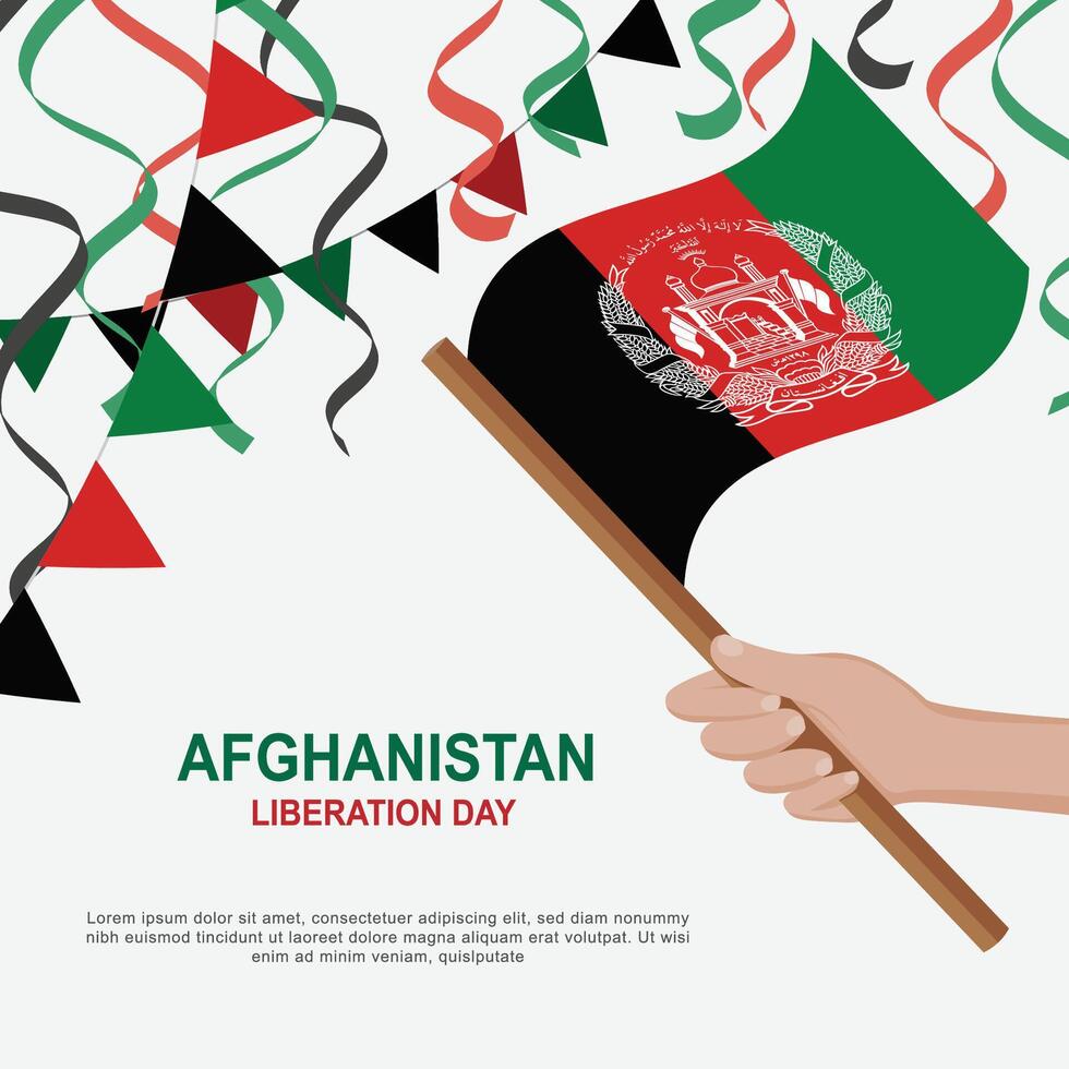 Liberation Day Afghanistan background. vector