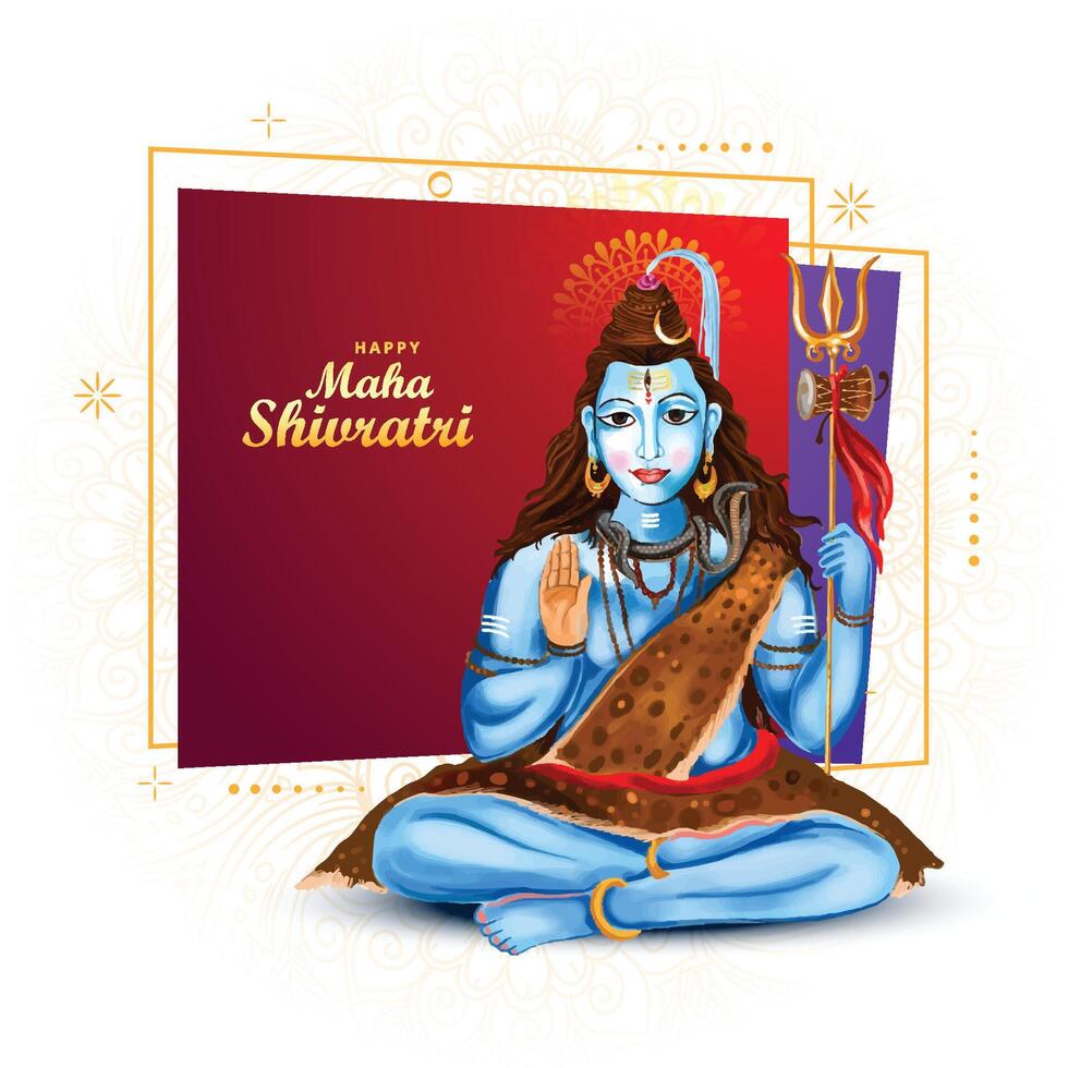 Maha shivratri festival greeting card background vector