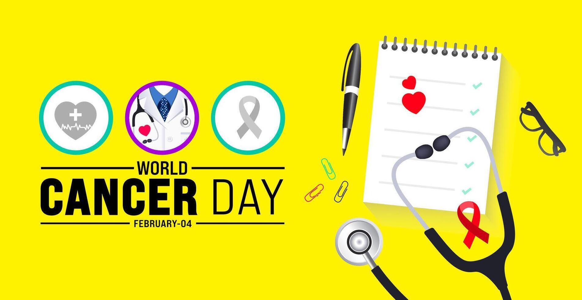 February 4 is World Cancer Day background template with usa flag theme concept. Holiday concept. use to background, banner, placard, card, and poster design template with text inscription vector