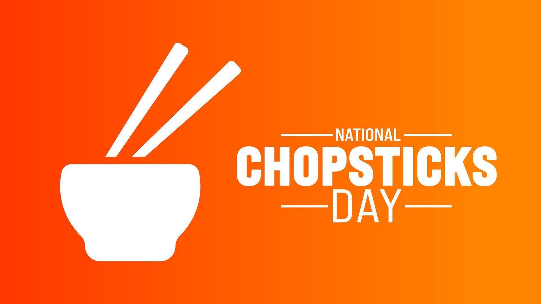 February is national chopsticks day background template. Holiday concept. use to background, banner, placard, card, and poster design template with text inscription and standard color. vector