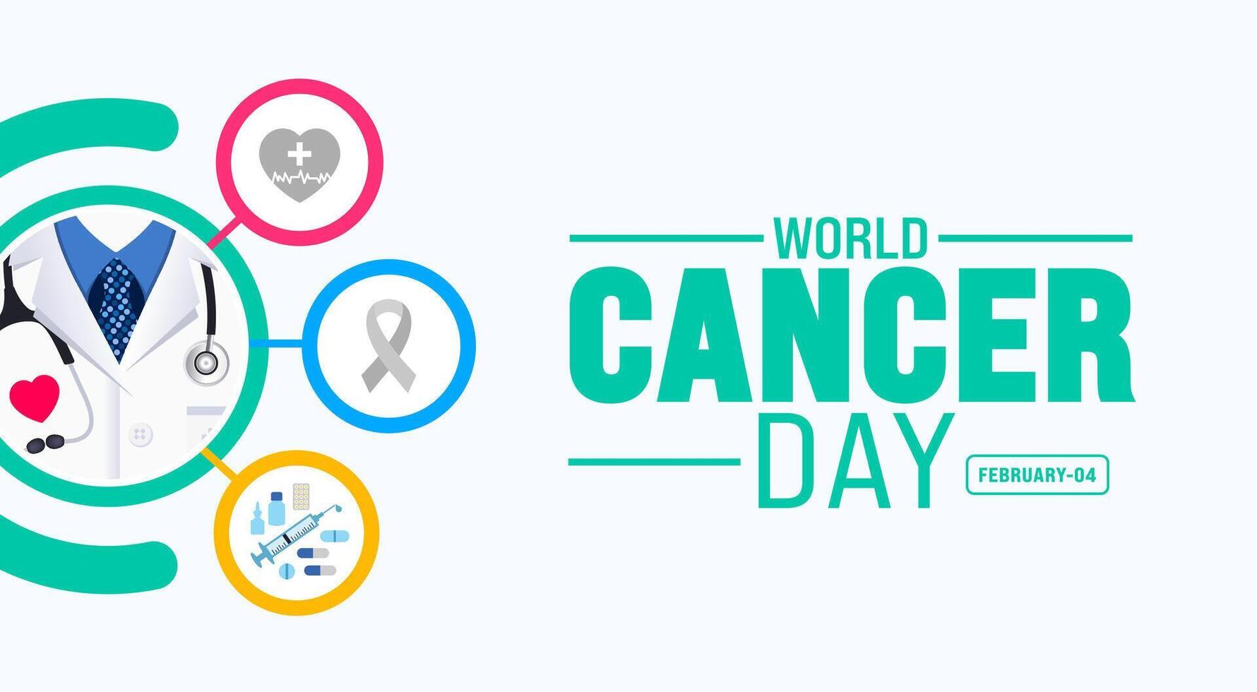 February 4 is World Cancer Day background template with usa flag theme concept. Holiday concept. use to background, banner, placard, card, and poster design template with text inscription vector