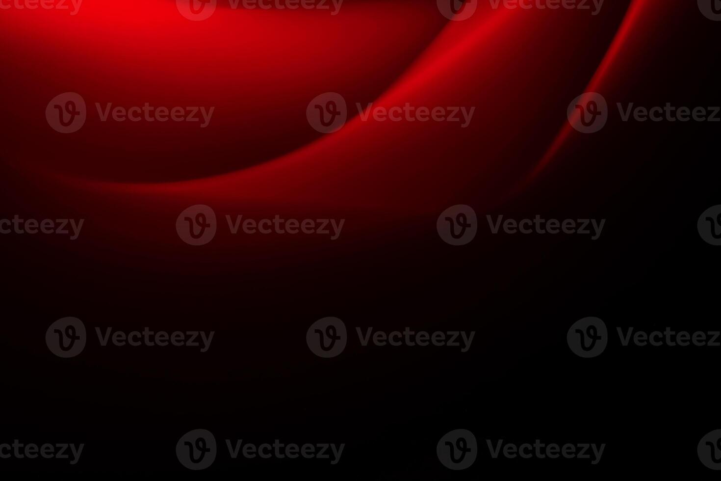 Abstract red background with smooth lines on black, curtain. photo