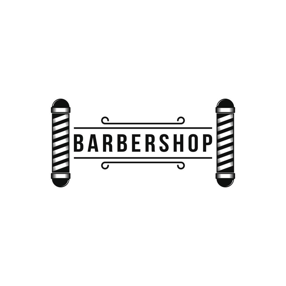 Vintage retro style Barber shop logo design idea vector