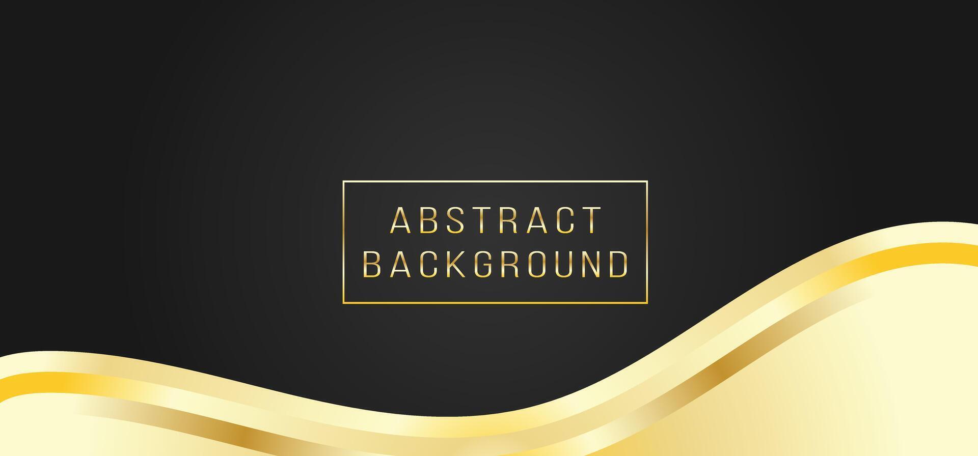 abstract black background gold wave pattern vector