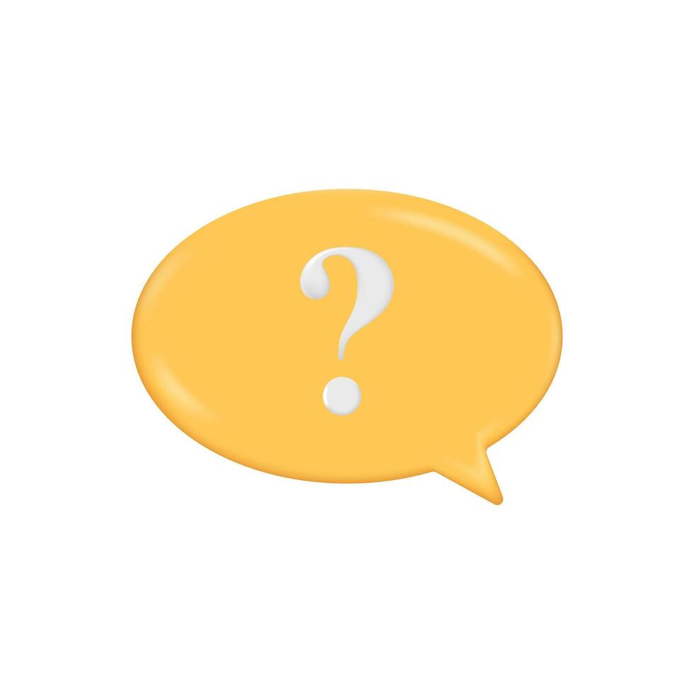 question 3d icon mark speech bubble vector