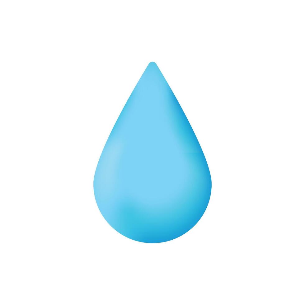 3d water drop icon isolated on white background vector