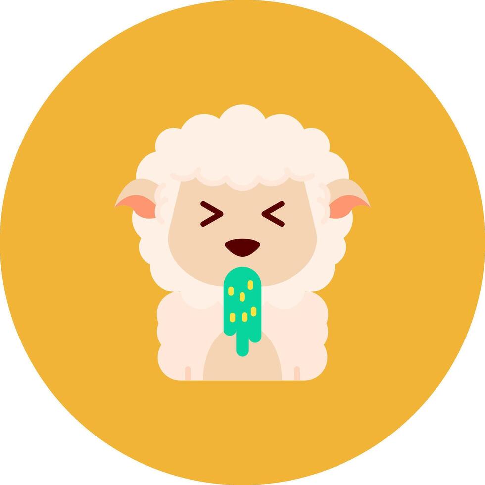 Vomit Flat Circle Icon vector